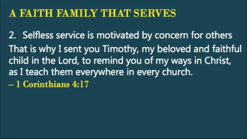 A Faith Family That Serves
